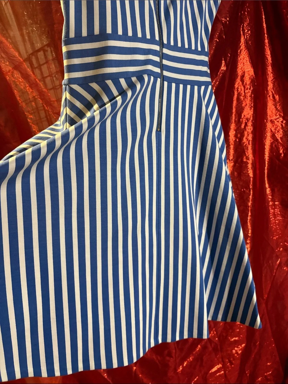 kate spade Striped Blue and White Fit-and-Flare Dress